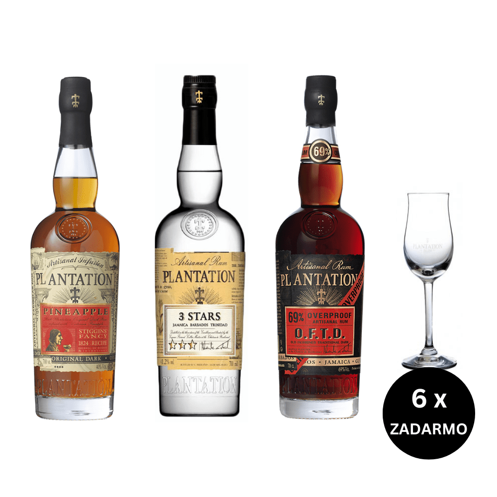 Plantation Pineapple + 3 Stars + OFTD+ 6 x pohár zadarmo