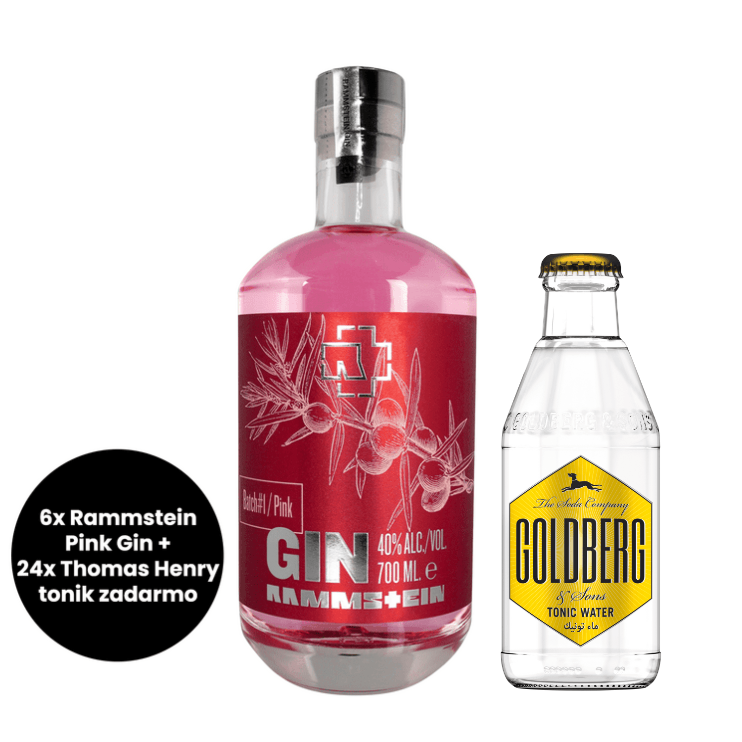 6 x Rammstein Pink Gin + 24 x Goldberg Tonic zadarmo