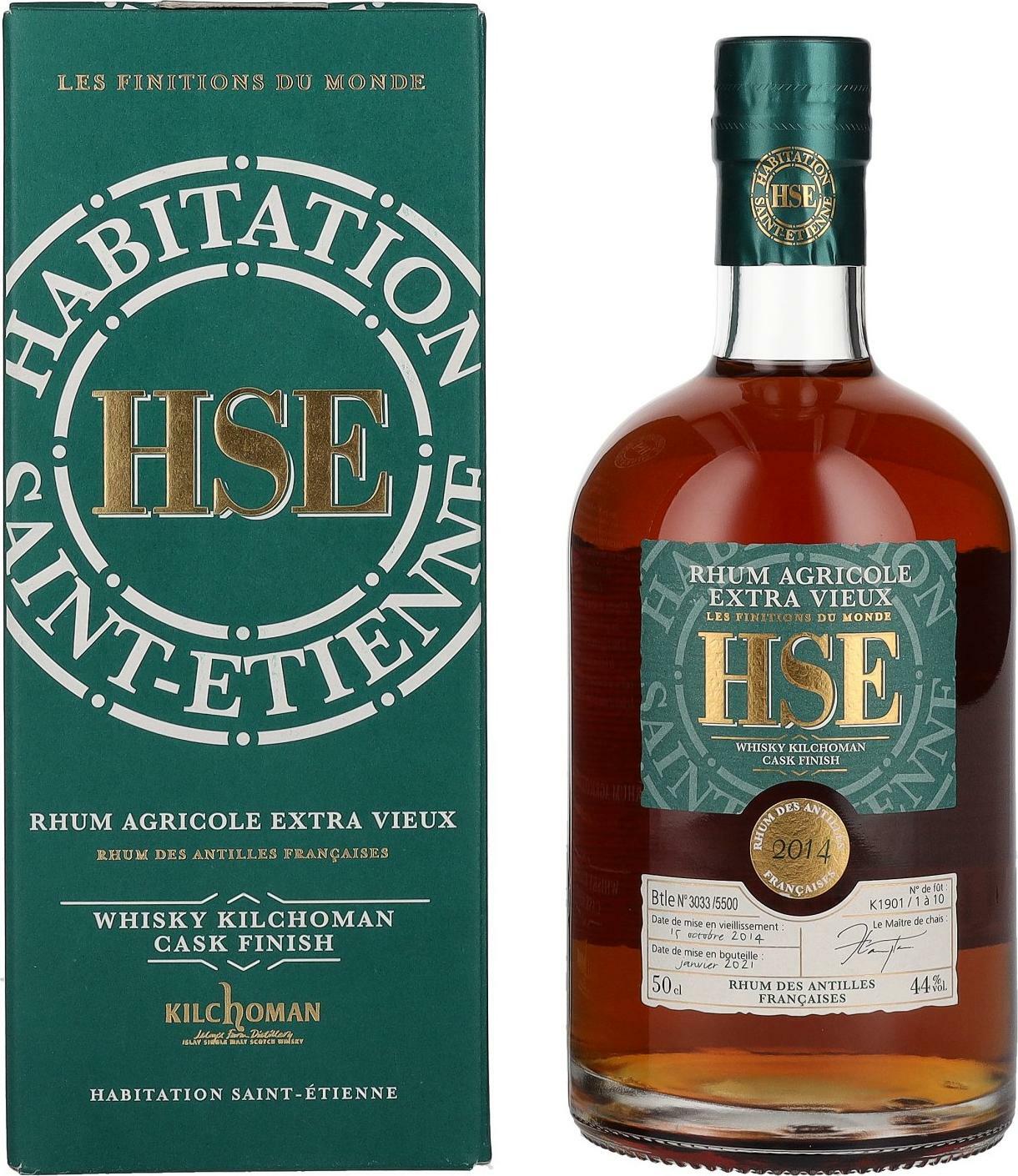 Rhum Extra Vieux HSE Whisky Kilchoman Cask Finish, GIFT