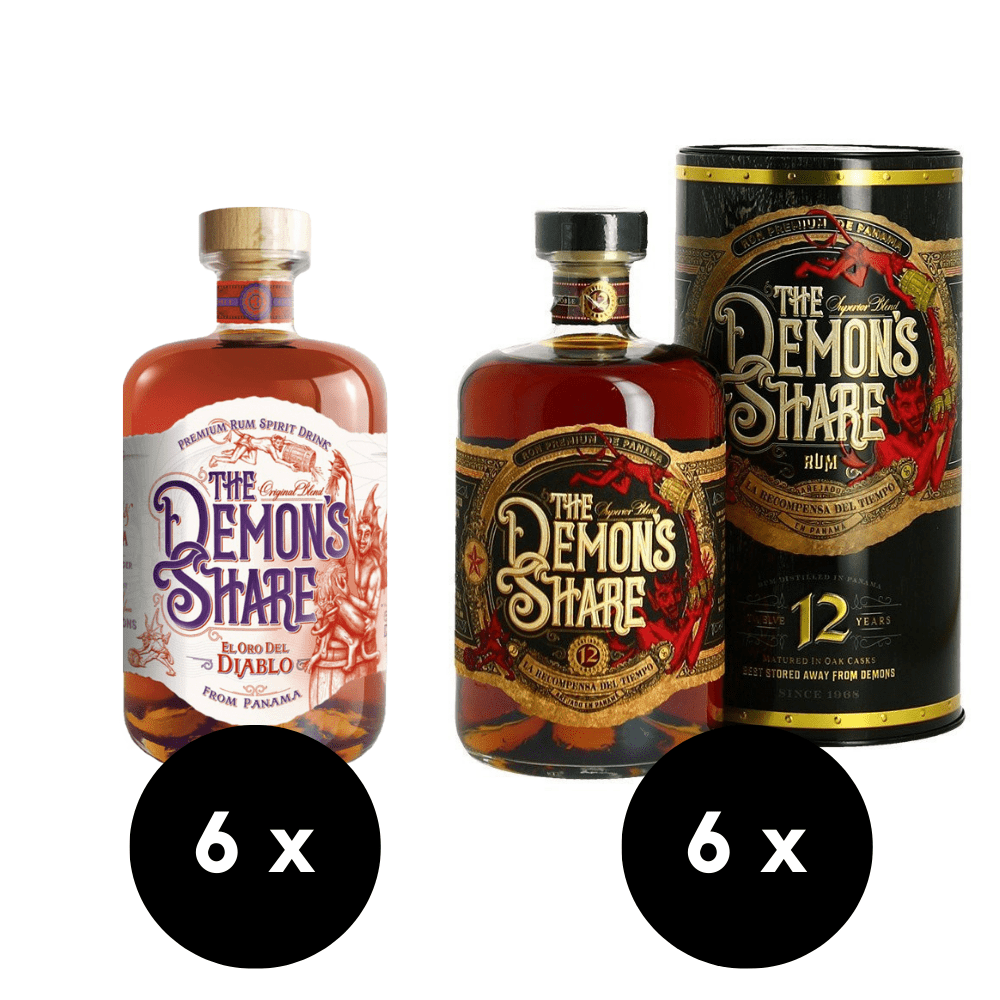 6 x The Demon's Share El Oro del Diablo + 6 x The Demon's Share Rum 12 Y.O., GIFT 6 x The Demon's Share El Oro del Diablo + 6 x The Demon's Share Rum 12 Y.O., GIFT