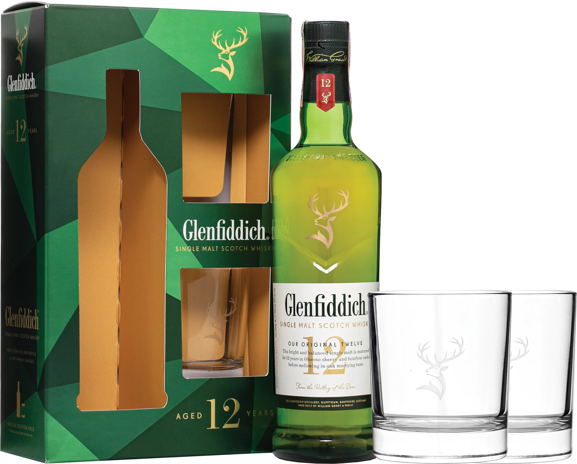 Glenfiddich Special Reserve 12 Y.O. + 2 poháre, GIFT
