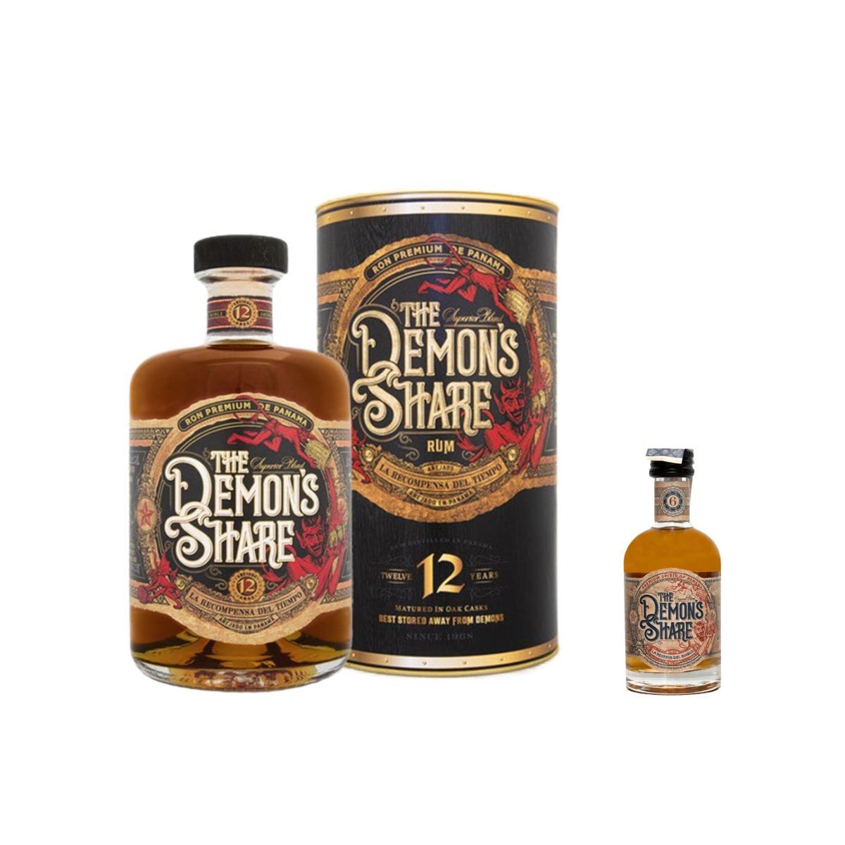 The Demon's Share Rum 12 Y.O., GIFT + The Demon's Share Rum, MINI ZADARMO