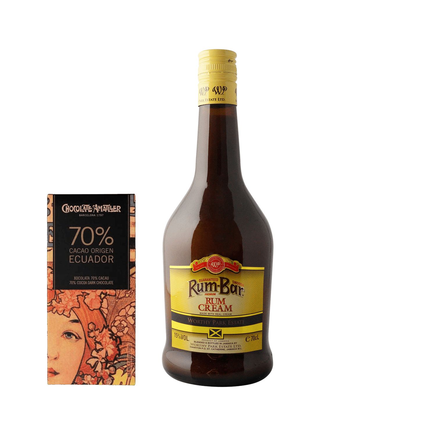 Worthy Park, Rum-Bar Rum Cream + Chocolate Amatller 70% Ekvádor, 70g