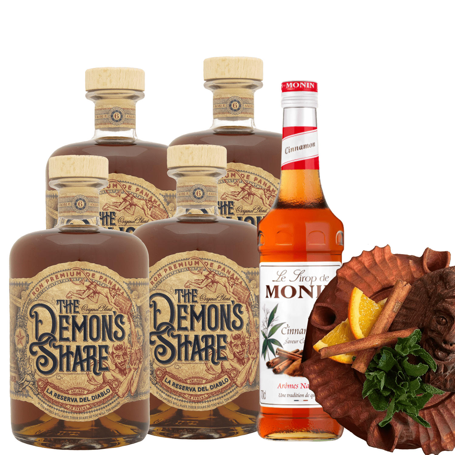 4 x The Demon's Share + The Demon's Share Copa de la Amistad + Monin Cannelle - Škorica 4 x The Demon's Share + The Demon's Share Copa de la Amistad + Monin Cannelle - Škorica
