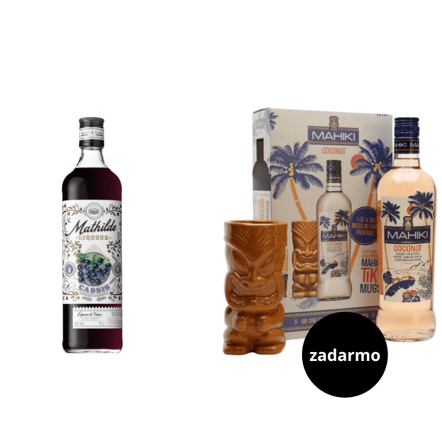 Mathilde Liqueur Cassis + Mahiki Coconut Tiki Mug Set zadarmo