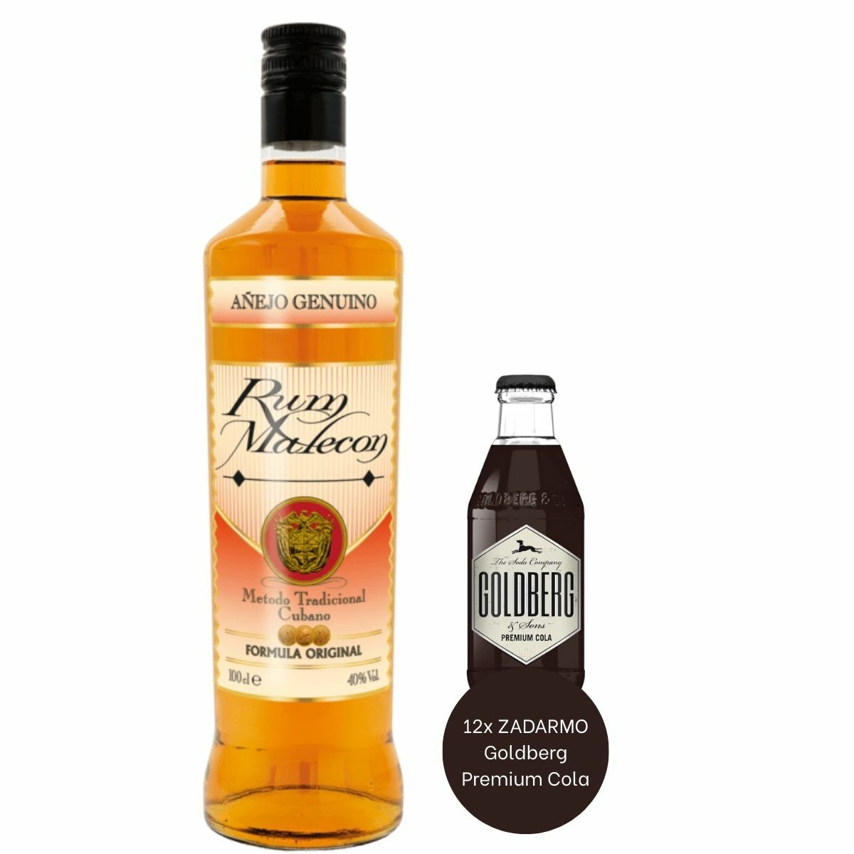 Malecon Añejo Genuino + 12 x Goldberg Premium Cola ZADARMO