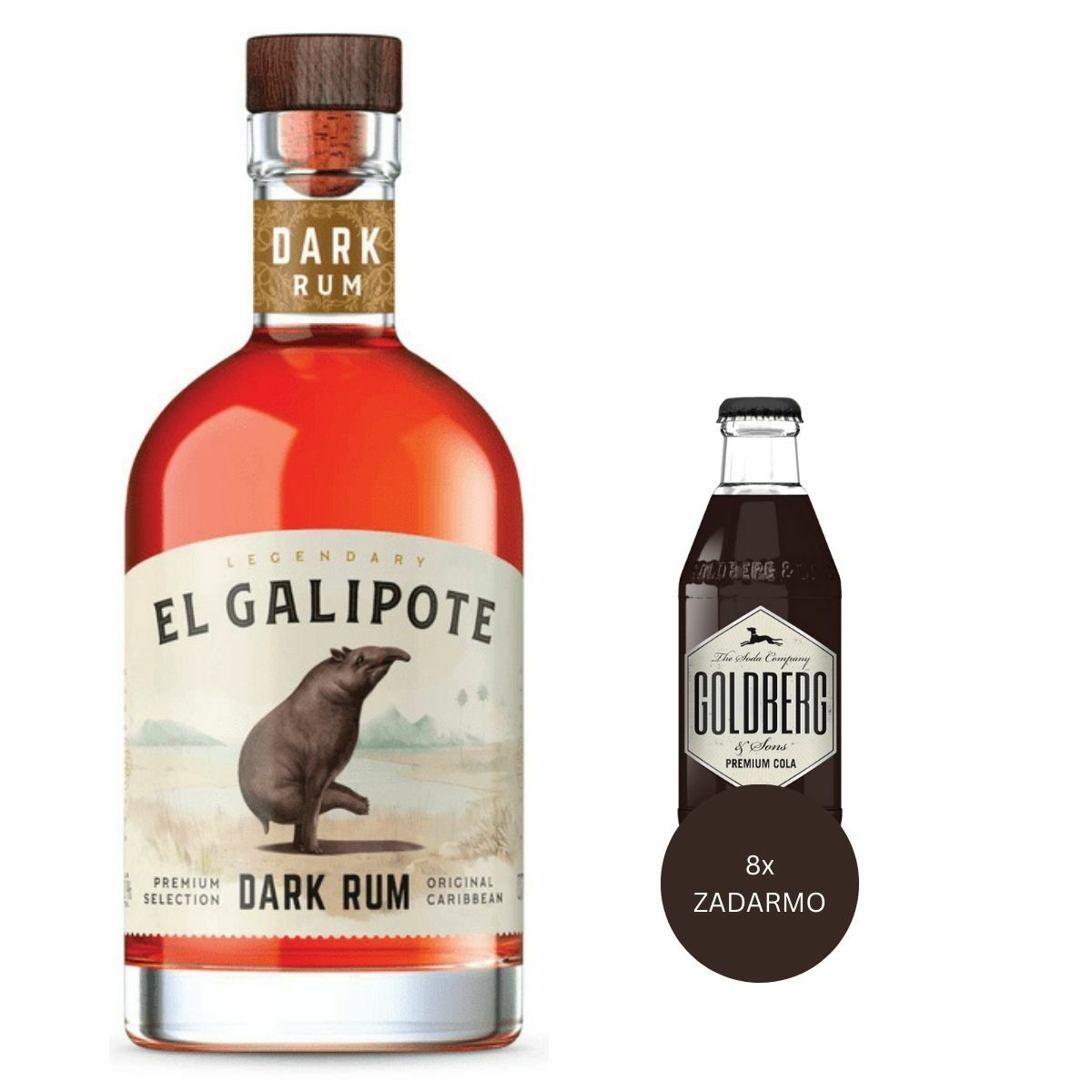 El Galipote Dark Rum + 8 x Goldberg Premium Cola ZADARMO