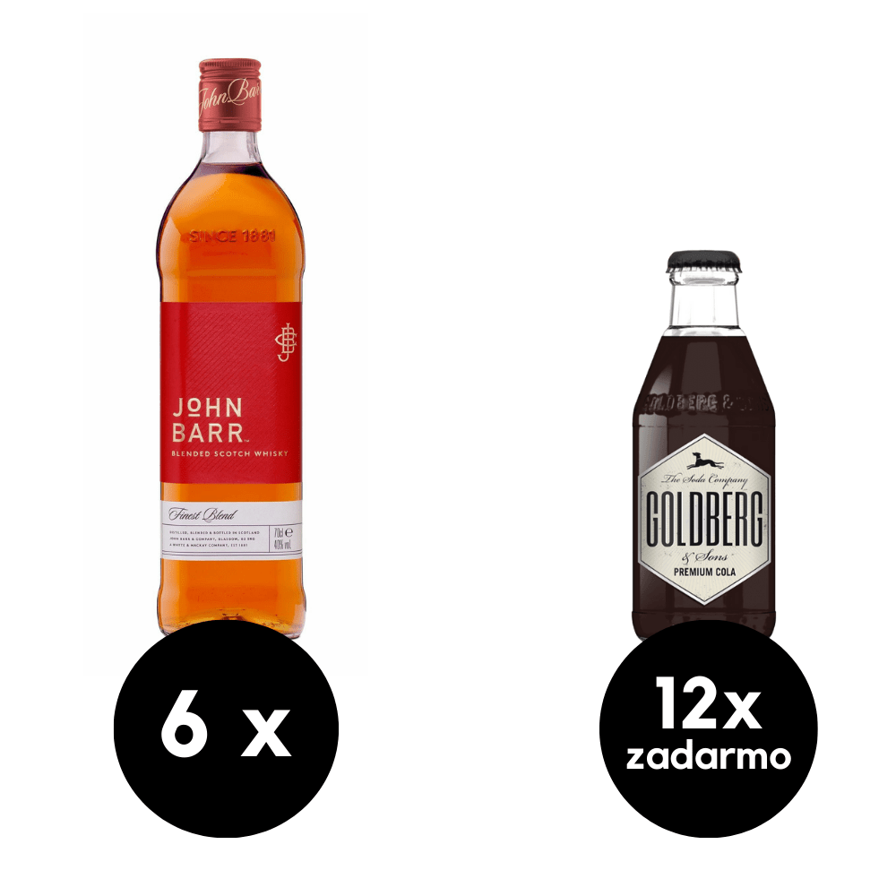 6 x John Barr Finest + 12 x Goldberg Cola zadarmo