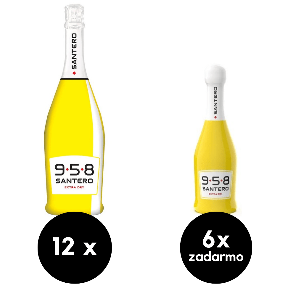 12 x 958 Santero Pop Art Extra Dry + 6 x 958 Santero Pop Art Extra Dry MINI zadarmo 12 x 958 Santero Pop Art Extra Dry + 6 x 958 Santero Pop Art Extra Dry MINI zadarmo