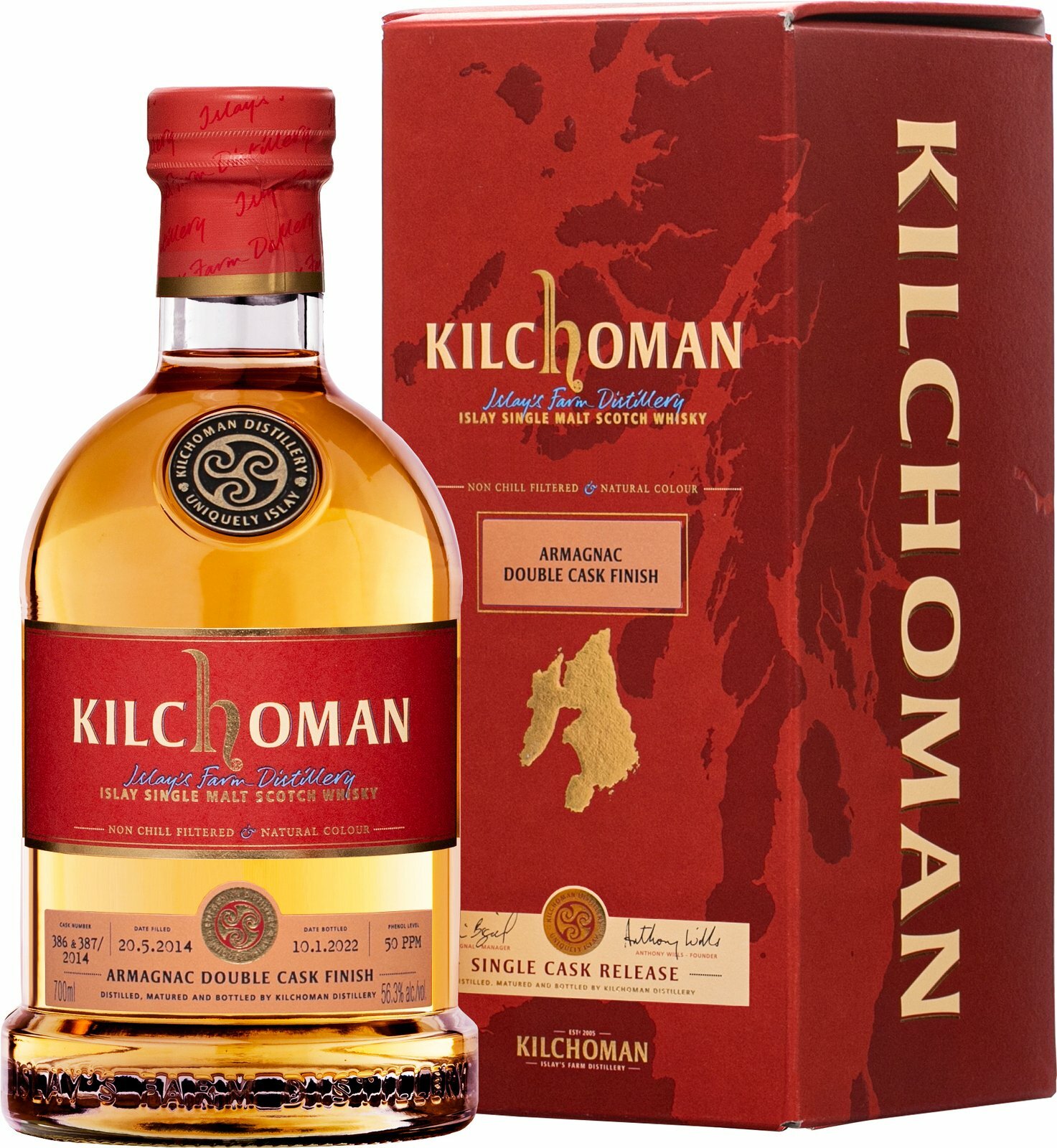 Kilchoman Armagnac Double Cask Finish #386 & 387/2014, GIFT