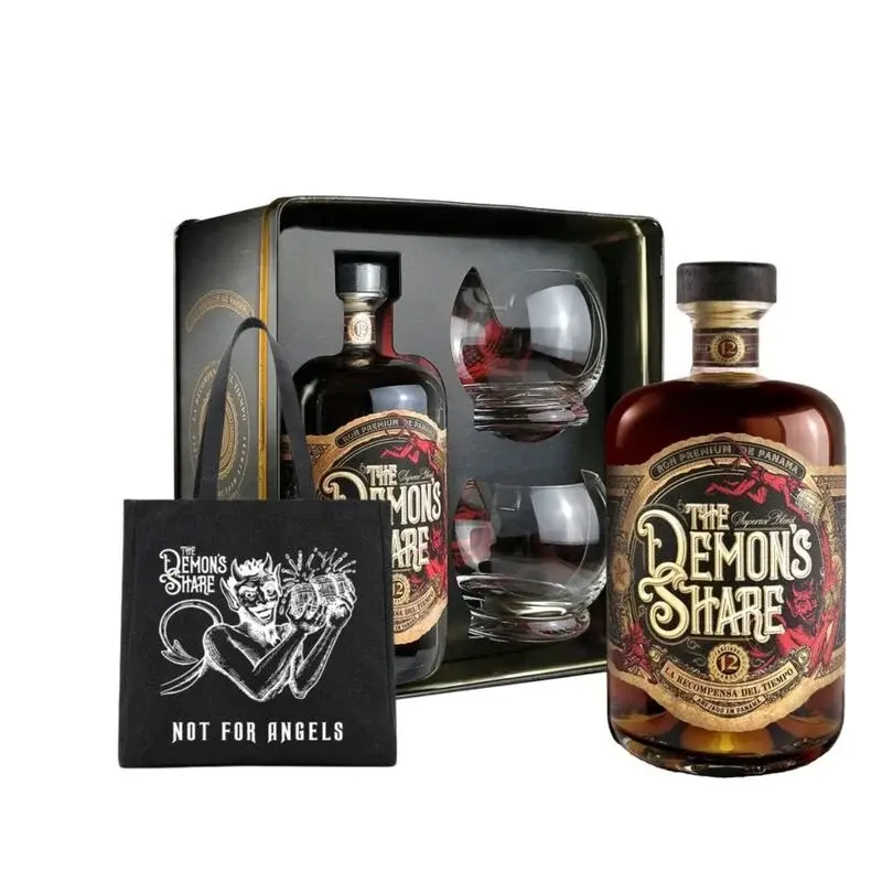 The Demon's Share Rum 12 Y.O. Glass Set + The Demon's Share - darčeková taška ZADARMO