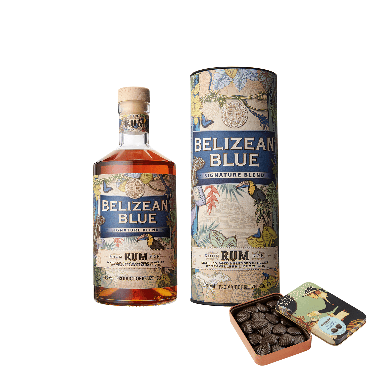 Belizean Blue Signature Blend, GIFT + Chocolate Amatller Lístky zo 70% čokolády so soľou, 60g
