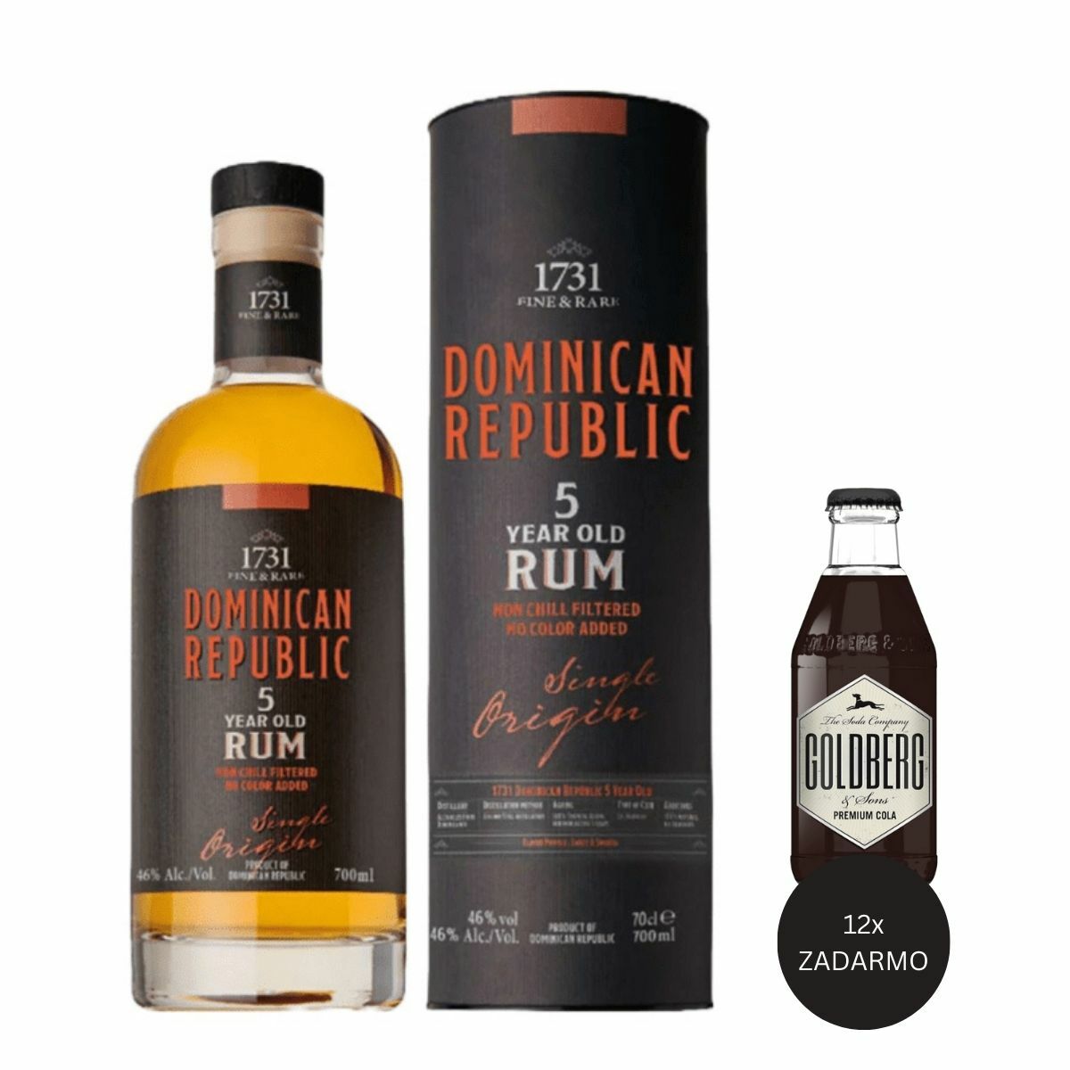 1731 Dominican Republic 5 Y.O., GIFT + 12 x Goldberg Premium Cola ZADARMO