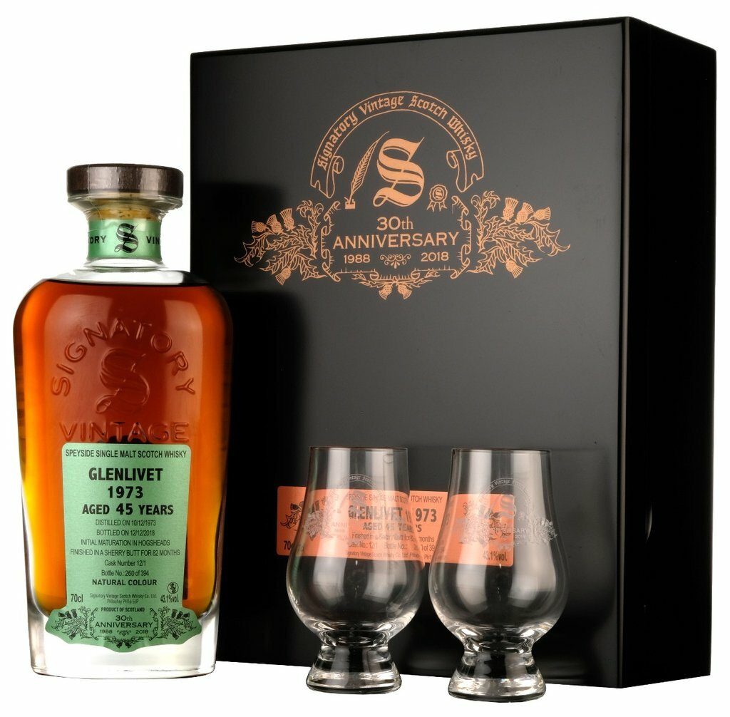 Signatory Glenlivet 1973 Aged 45 Years, GIFT