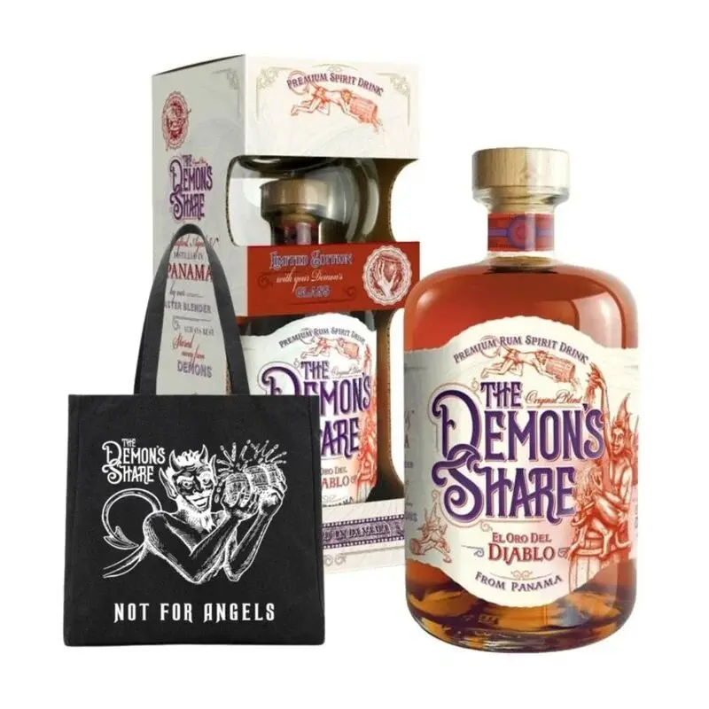 The Demon’s Share El Oro Del Diablo, GLASS SET + The Demon's Share - darčeková taška ZADARMO