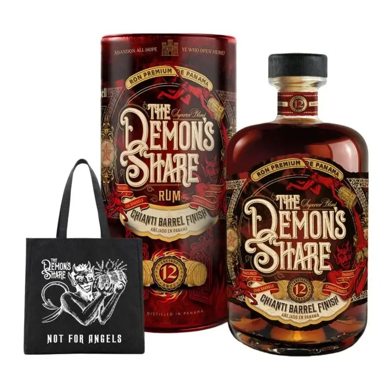 The Demon's Share Rum 12 Y.O. Chianti Finish, GIFT + The Demon's Share - darčeková taška ZADARMO