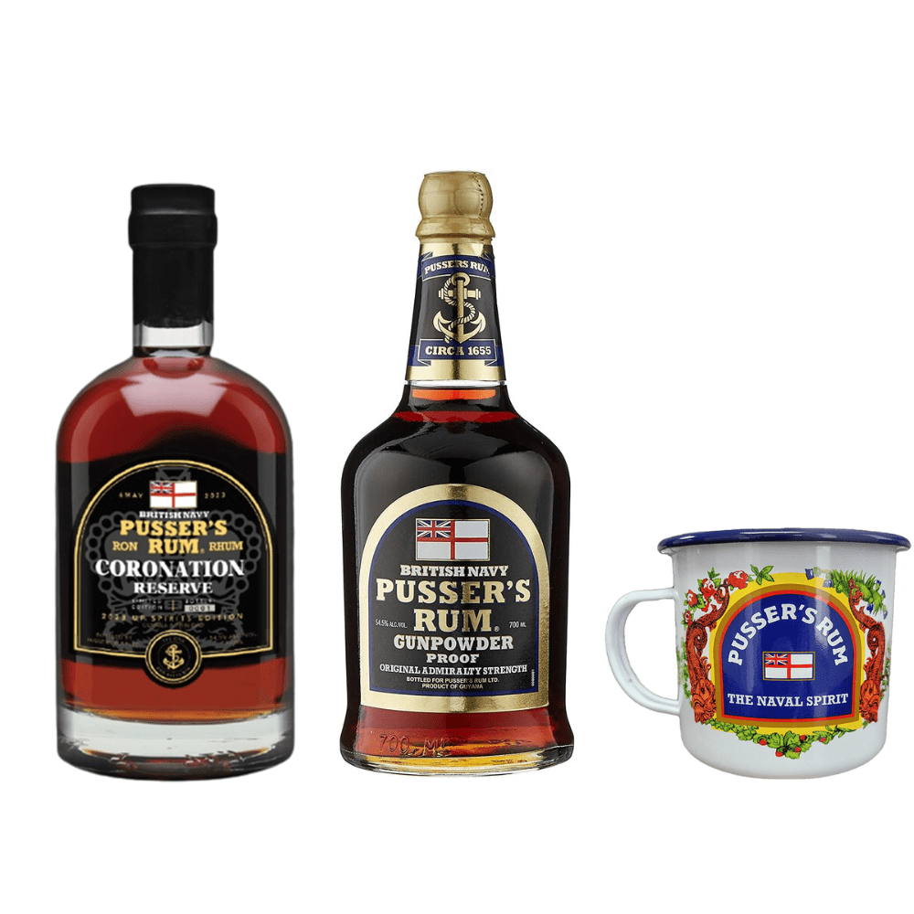 Pusser’s Rum Coronation Reserve + Pusser\'s Gunpowder Proof Rum + pohár zadarmo