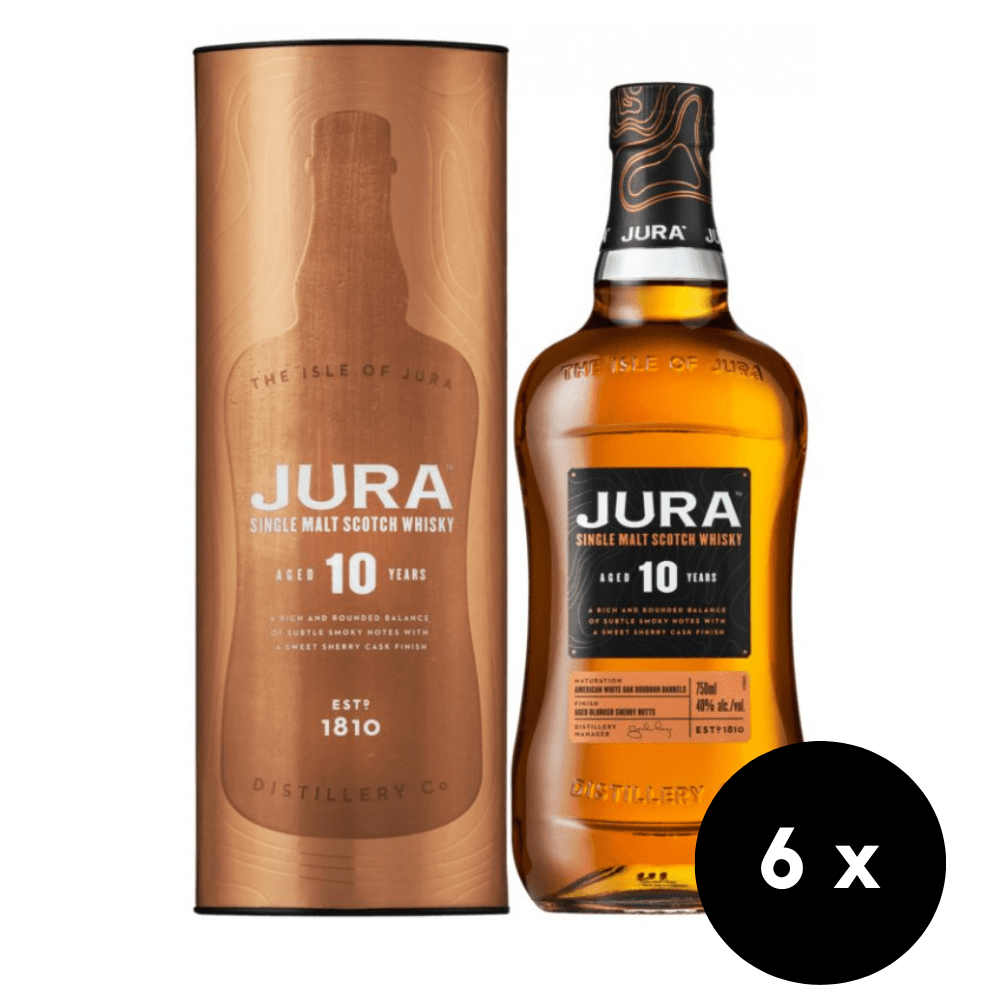 6 x Jura 10 Y.O. Single Malt Whisky, GIFT