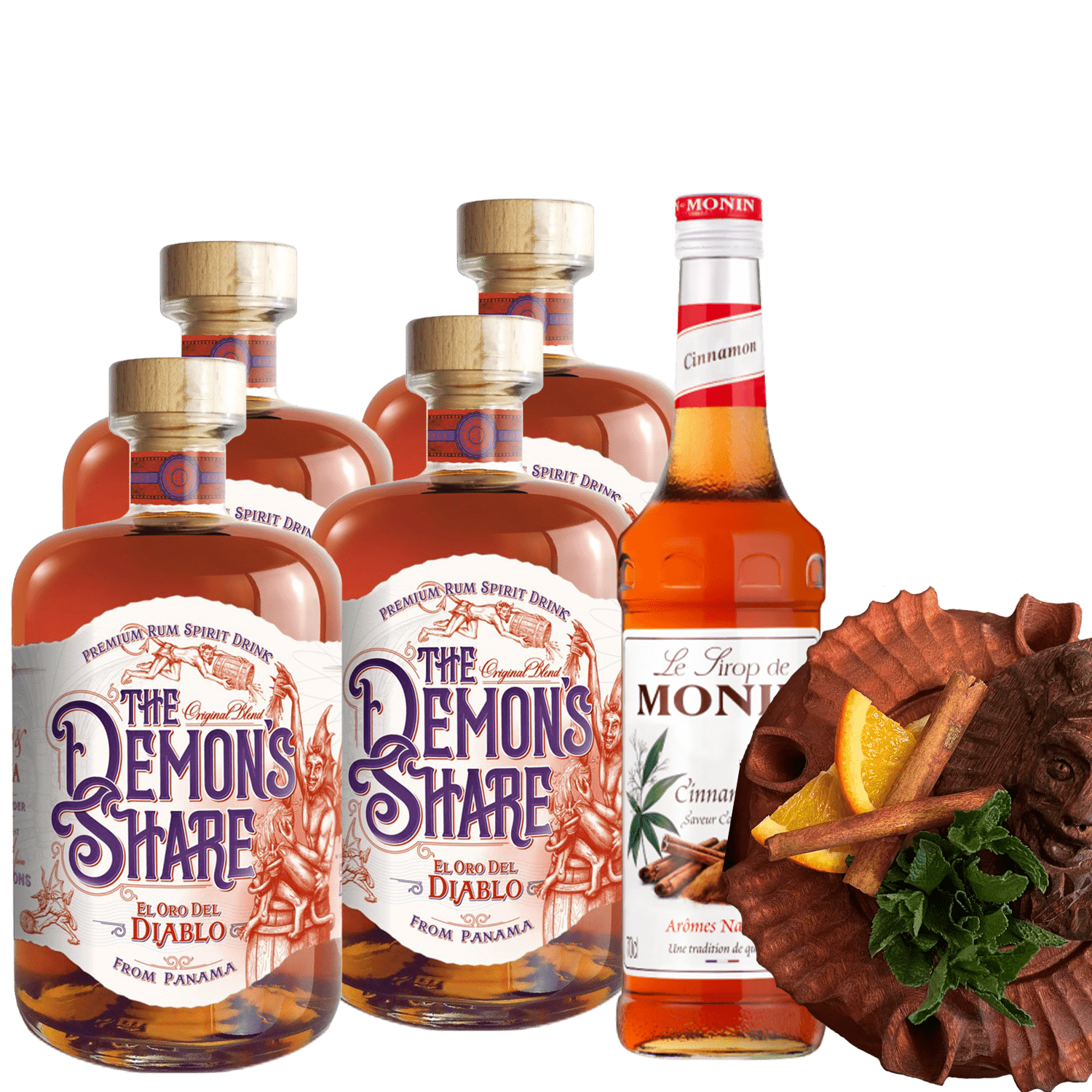 E-shop 4 x The Demon's Share El Oro del Diablo + The Demon's Share Copa + Monin Cannelle - Škorica