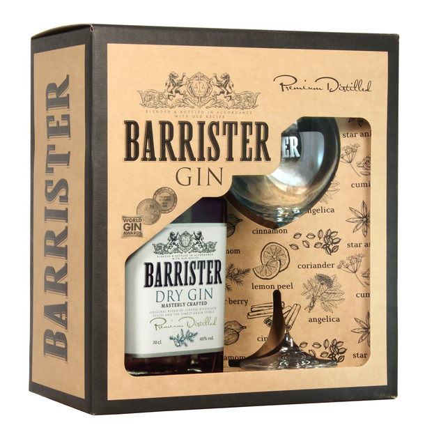 Barrister Dry Gin, GLASS SET - Darčekové balenia s pohármi | Alko90.sk