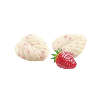 Chocolate Amatller Lístky z bielej čokolády s lyofilizovanými jahodami, 60g