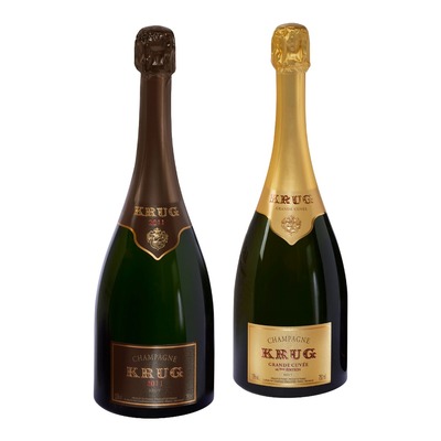 Krug Grande Cuvée Edition 167 + Vintage Millésime 2011 Les Créations, drevená kazeta, 2x0.75 L