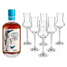 Piquero + Rumové poháre Aveiro, 7 cl, 6ks