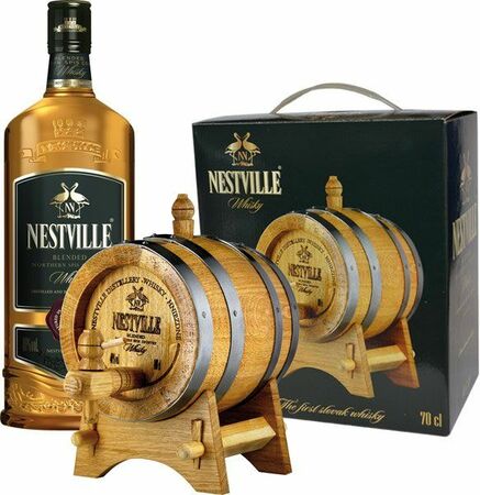 Nestville whisky, drevený súdok, GIFT