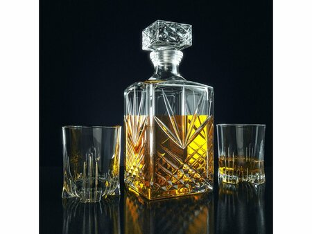 Karafa na rum &amp; whisky + 6 pohárikov, No.1