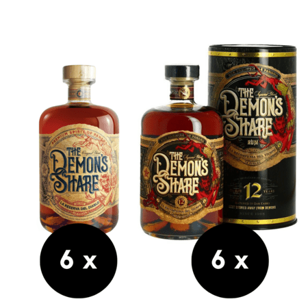 6 x  The Demon&#039;s Share + 6 x The Demon&#039;s Share Rum 12 Y.O., GIFT