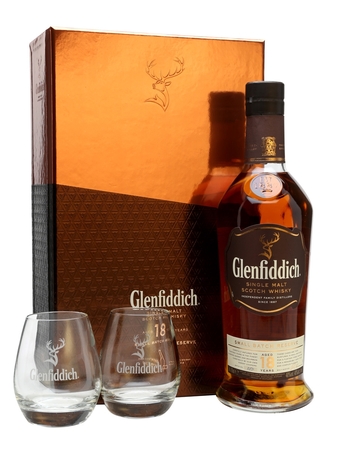 Glenfiddich 18 Y.O. + 2 poháre, GIFT