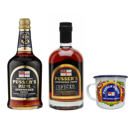 Pusser&#039;s Gunpowder Proof Rum + Pusser&#039;s Gunpowder Proof Spiced + pohár zadarmo