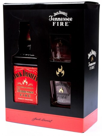 Jack Daniel&#039;s Fire + 2 poháre, GIFT
