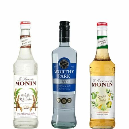 Worthy Park Silver + Monin Pure Sugar Cane + Monin Lime Juice