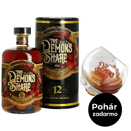 The Demon&#039;s Share Rum 12 Y.O., GIFT + pohár zadarmo
