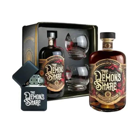 The Demon&#039;s Share Rum 12 Y.O. Glass Set + Zapaľovač ZADARMO