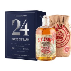 Rumový kalendár – 24 Days of Rum Blue Edition + Six Saints Hot &amp; Spicy Finish, GIFT ZADARMO