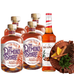 4 x The Demon&#039;s Share El Oro del Diablo + The Demon&#039;s Share Copa + Monin Cannelle - Škorica